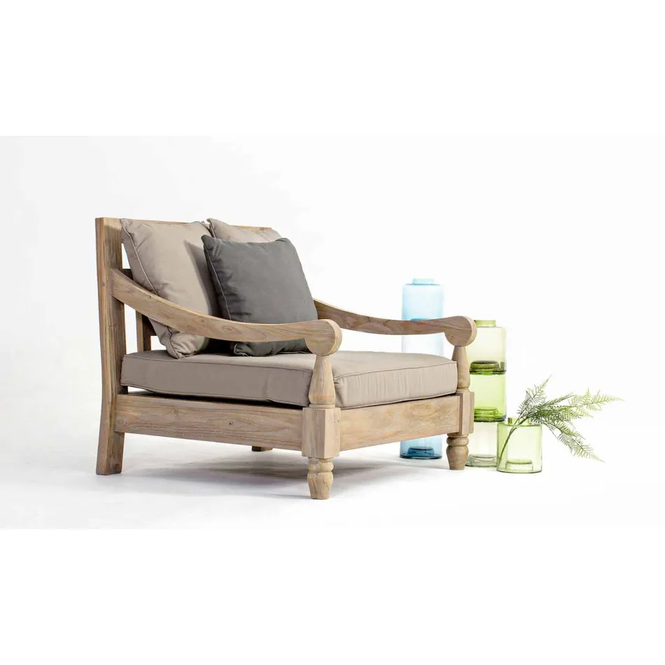 Homemotion - Nusadua Classic Design Outdoor-Sessel aus Teakholz Viadurini
