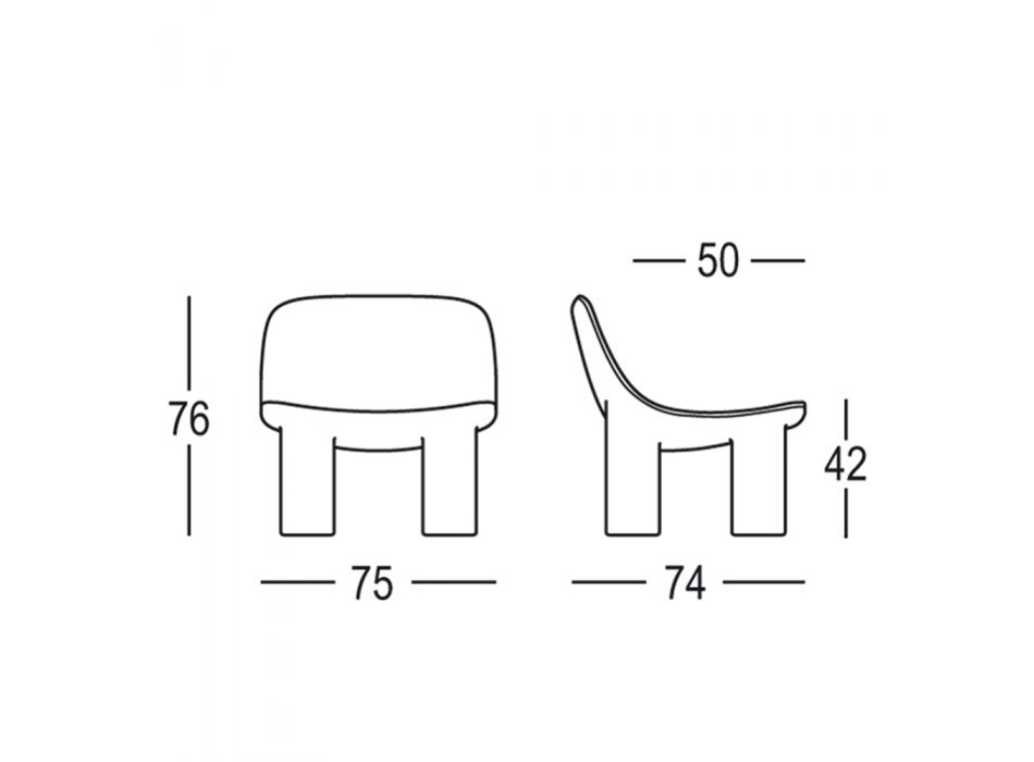 Outdoor-Sessel aus Polyethylen mit Kissen Made in Italy - Freccia Viadurini