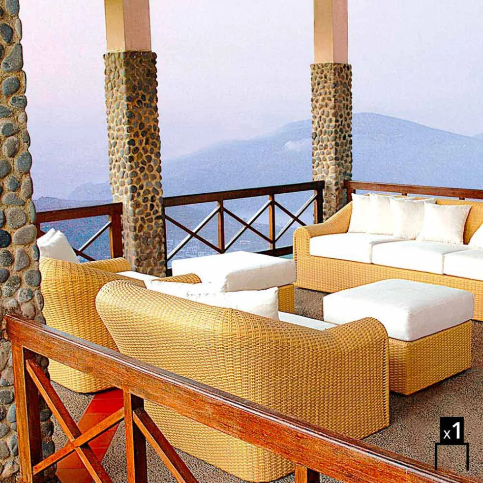 Außen-Sessel aus Polyethylen gewebt Design Hand Cooper Viadurini