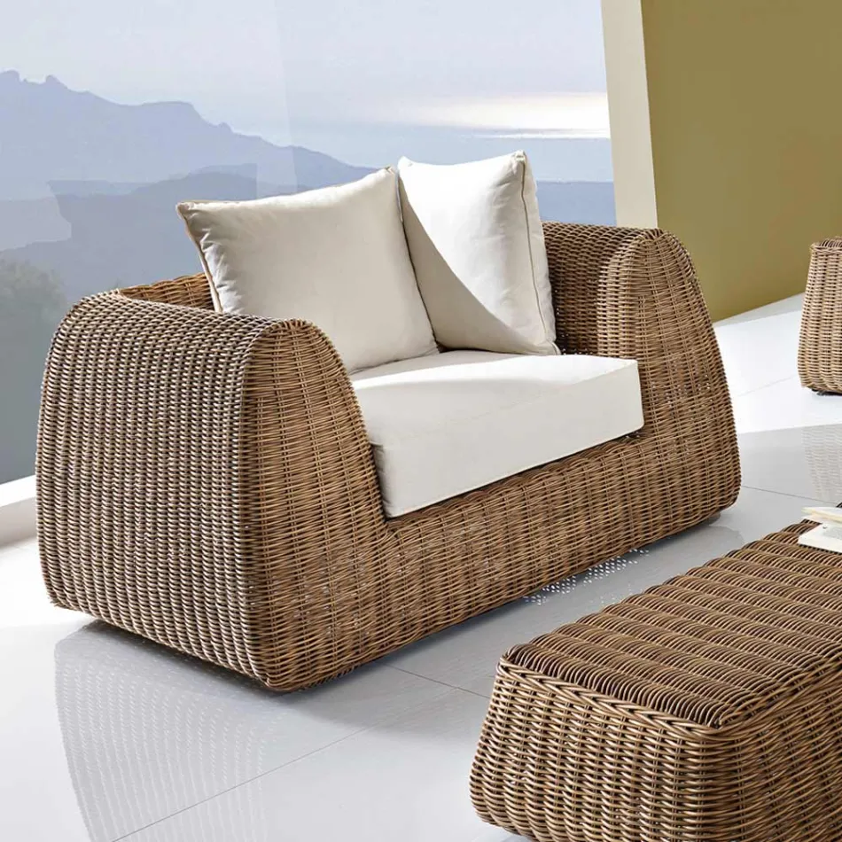 Outdoor-Sessel aus geflochtenem Polyrattan - Charlie Viadurini