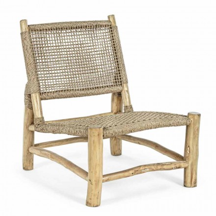Outdoor-Sessel aus Teakholz und Kunstfaser, 2 Stück - Tecno Viadurini