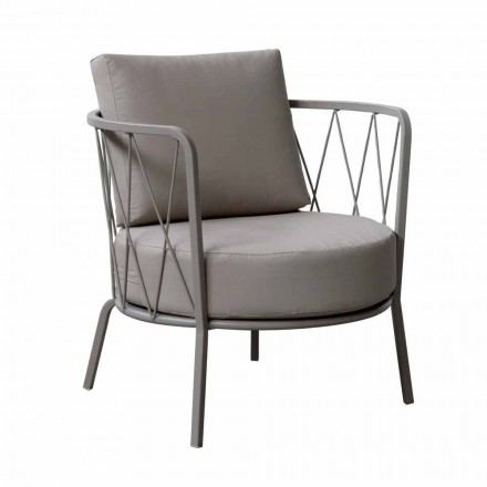 Moderner Outdoor-Sessel aus lackiertem Metall und Stoff Made in Italy - Olma Viadurini