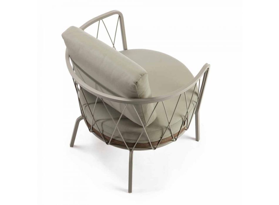 Moderner Outdoor-Sessel aus lackiertem Metall und Stoff Made in Italy - Olma Viadurini