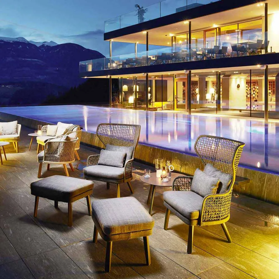 Varaschin Emma gepolsterter Außensessel mit modernem Design Viadurini