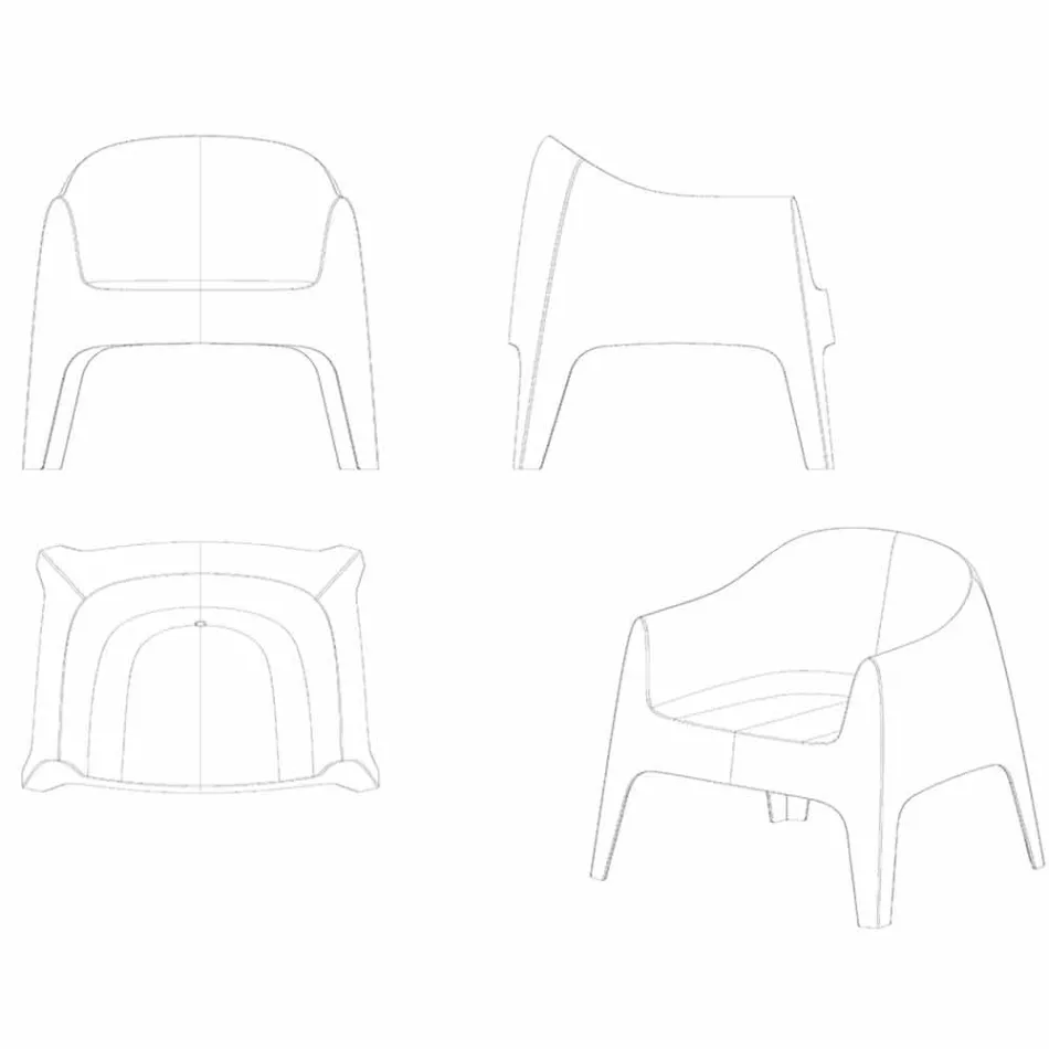 Stapelbarer Gartensessel Solid by Vondom aus Polypropylen Viadurini