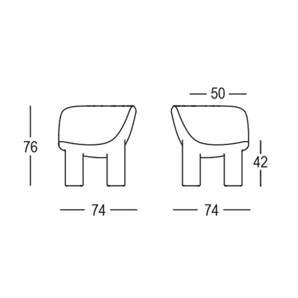 Gartensessel aus Polyethylen und Stoff Made in Italy - Freccia Viadurini