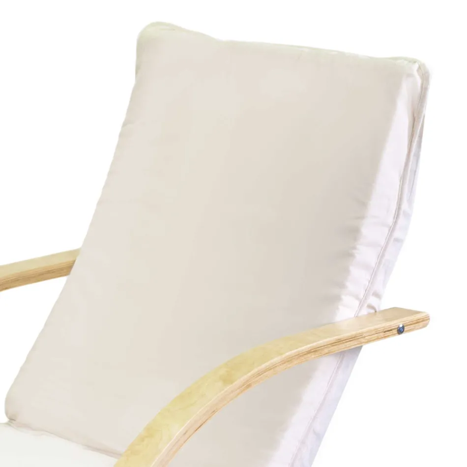 Indoor-Sessel aus Birkenholz und Stoff - Abissi Viadurini