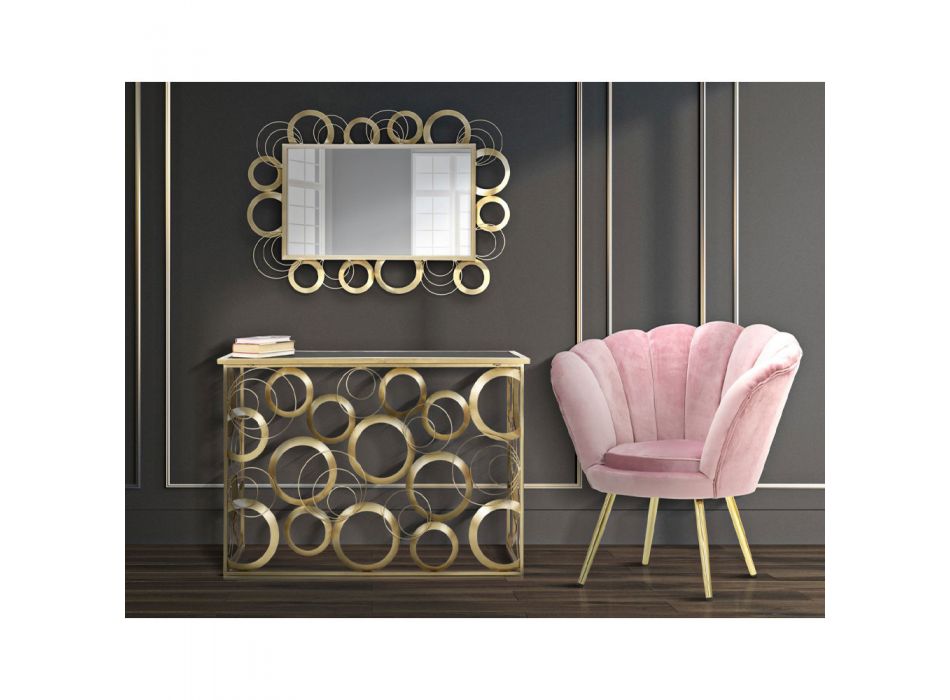 Design-Wohnsessel aus Samt mit goldenen Eisenfüßen - Annina Viadurini