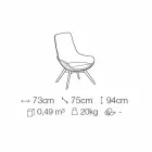 Wohnzimmer Sessel aus Leder und Stoff mit Holzsockel Made in Italy - Ama Viadurini