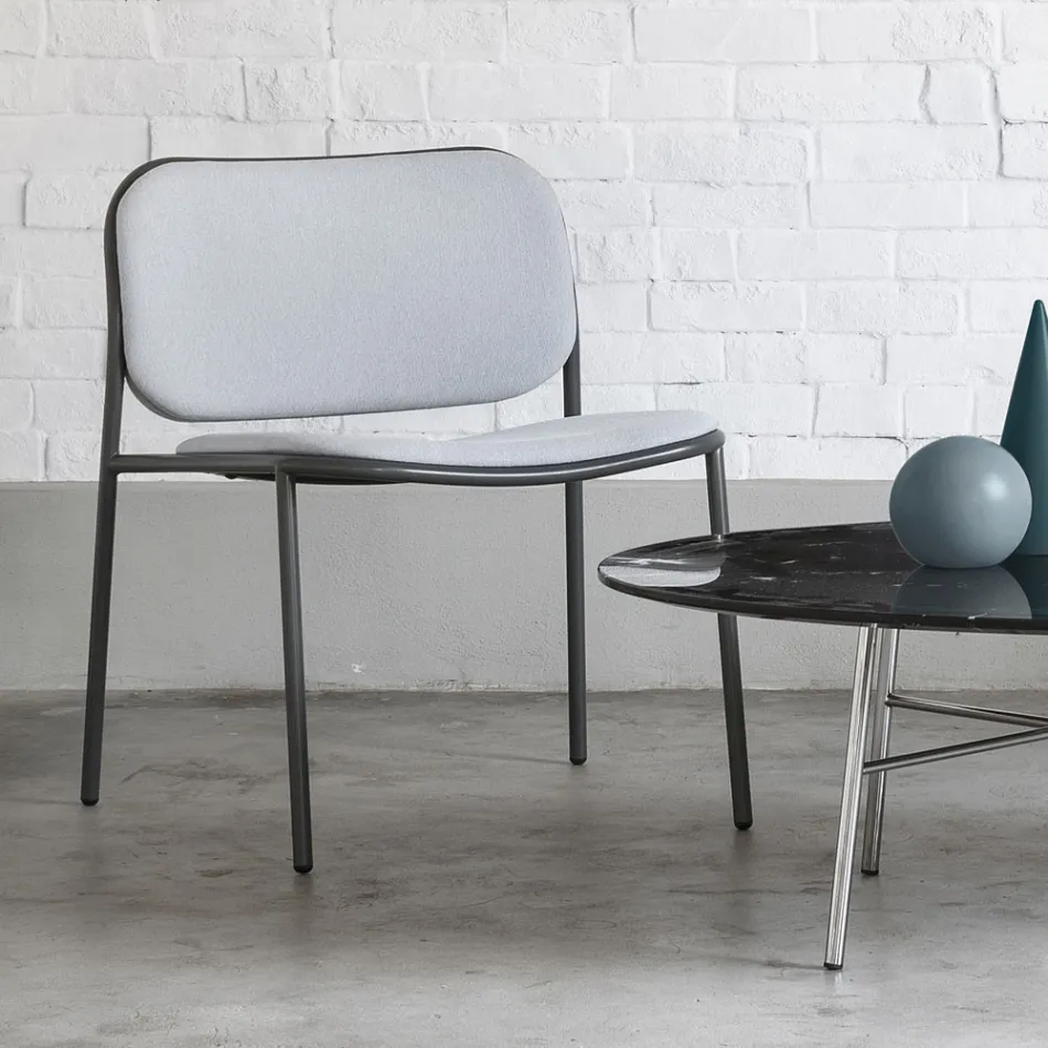 Wohnzimmersessel aus Stoff und Metall Made in Italy 2 Stück - Sangria Viadurini