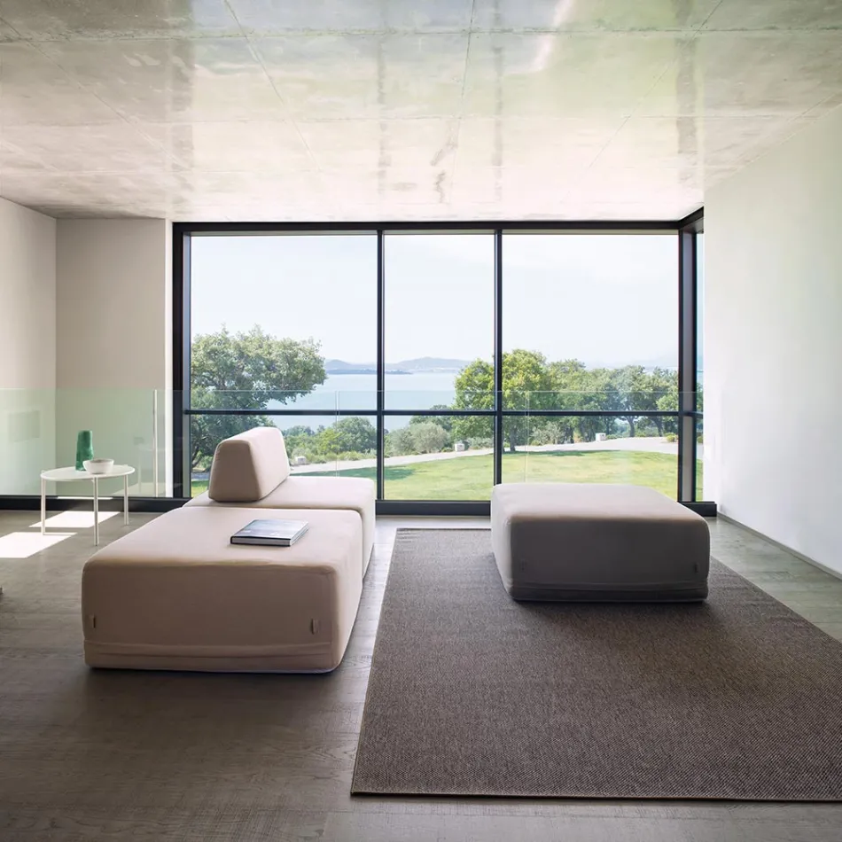 Quadratischer Wohnzimmersessel mit Stoffbezug Made in Italy - Lilium Viadurini