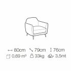 Wohnzimmer Sessel aus Stoff mit Metallfüßen Made in Italy - Cherry Viadurini