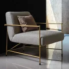 Stoff Wohnzimmer Sessel mit Metallstruktur Made in Italy - Manila Viadurini