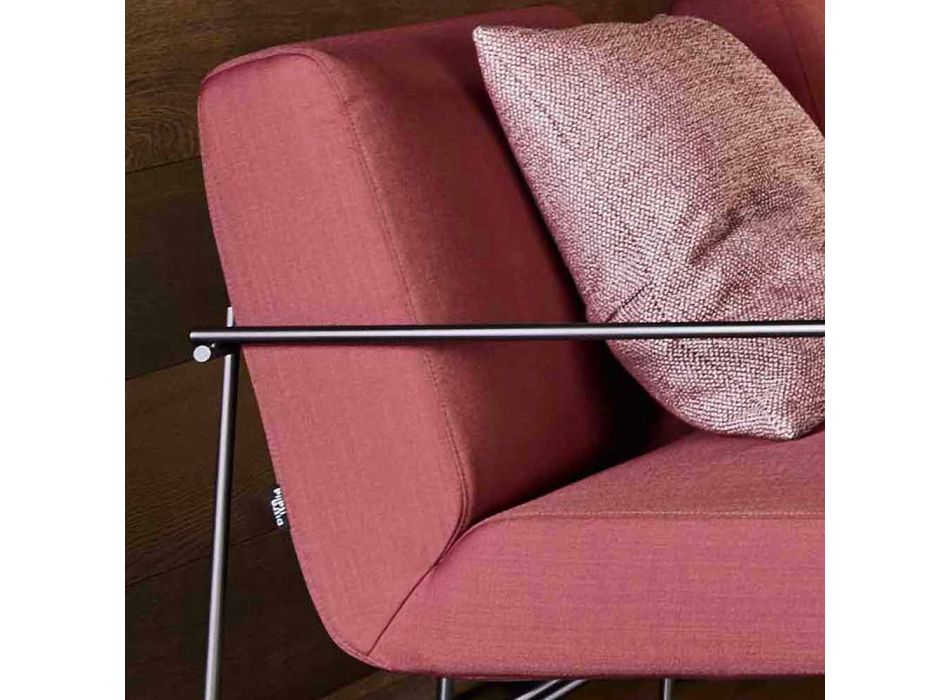 Stoff Wohnzimmer Sessel mit Metallstruktur Made in Italy - Manila Viadurini
