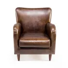 Wohnzimmersessel aus Vintage-Leder mit gealterter Wirkung - Stempel Viadurini