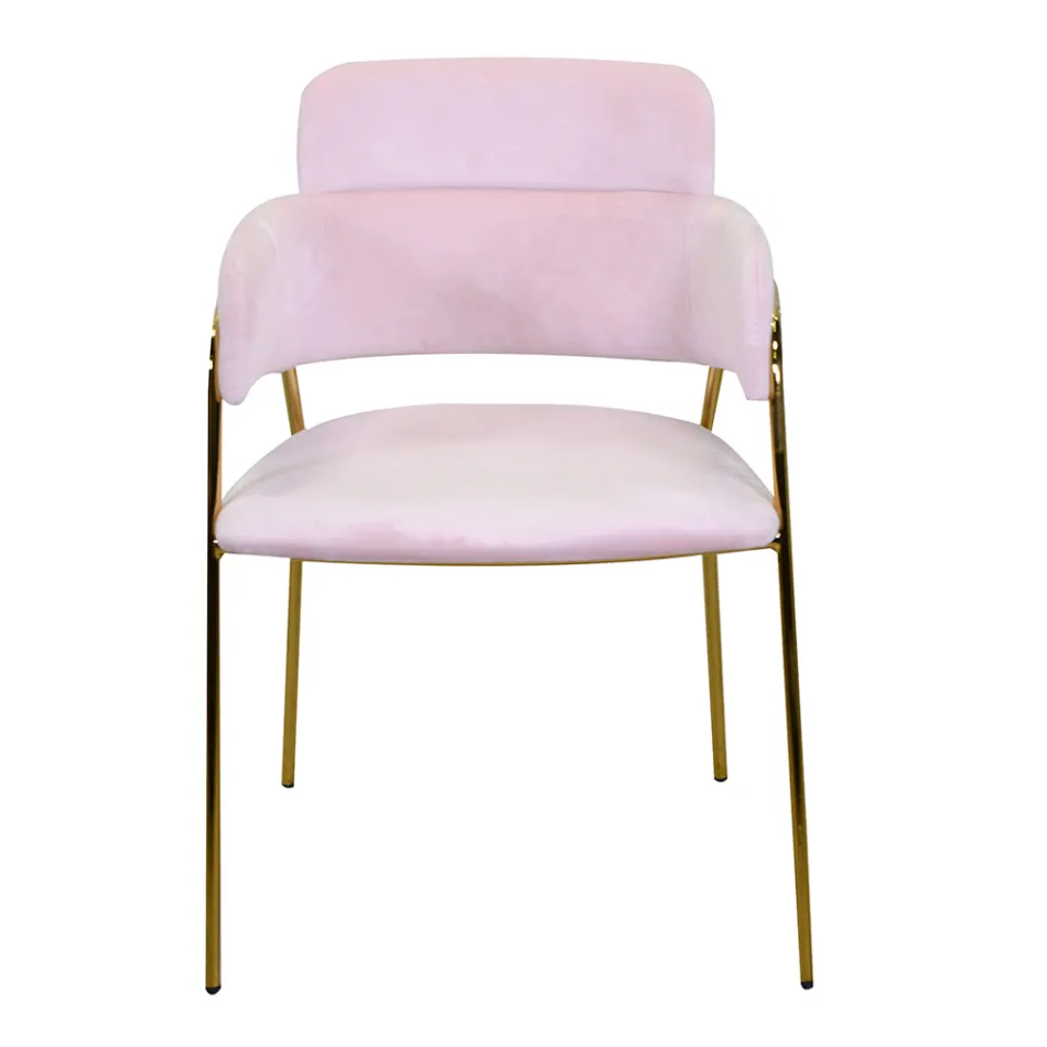 Wohnzimmersessel aus goldenem Metall und Samt - Flagge Viadurini