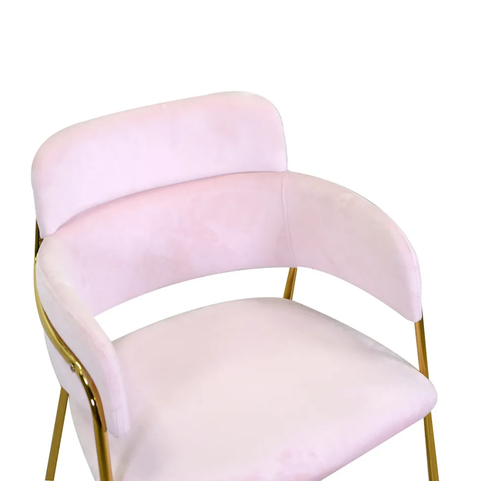 Wohnzimmersessel aus goldenem Metall und Samt - Flagge Viadurini