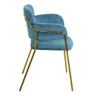 Wohnzimmersessel aus goldenem Metall und Samt - Flagge Viadurini