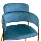 Wohnzimmersessel aus goldenem Metall und Samt - Flagge Viadurini