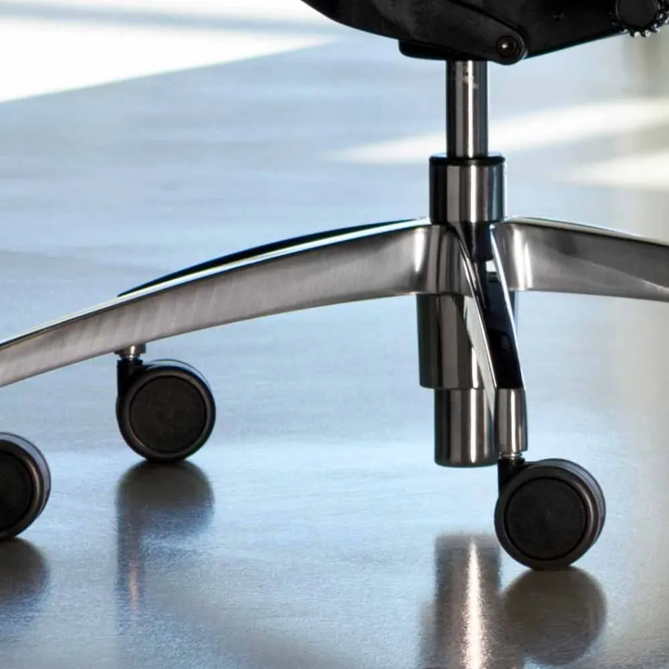 Ergonomischer Bürodrehstuhl mit Rollen und Kopfstütze - Gimiglia Viadurini