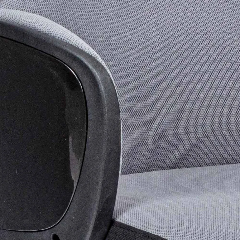 Verstellbarer Bürodrehstuhl aus Stahl und Polyester - Luigio Viadurini