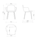 Hochwertiger Sessel aus Leder und lackiertem Metall, hergestellt in Italien – Molde Viadurini