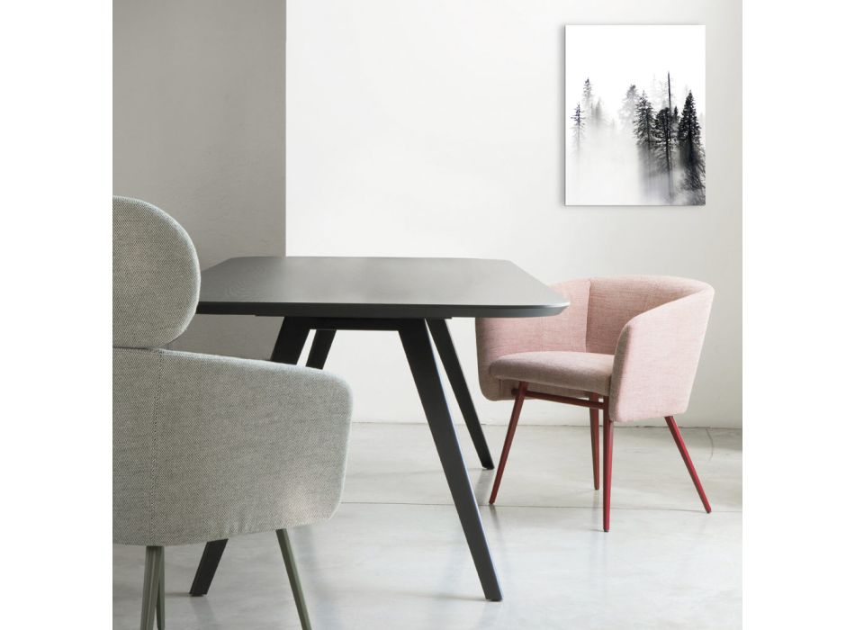 Hochwertiger Sessel aus Stoff mit Metallgestell, hergestellt in Italien – Bergen Viadurini