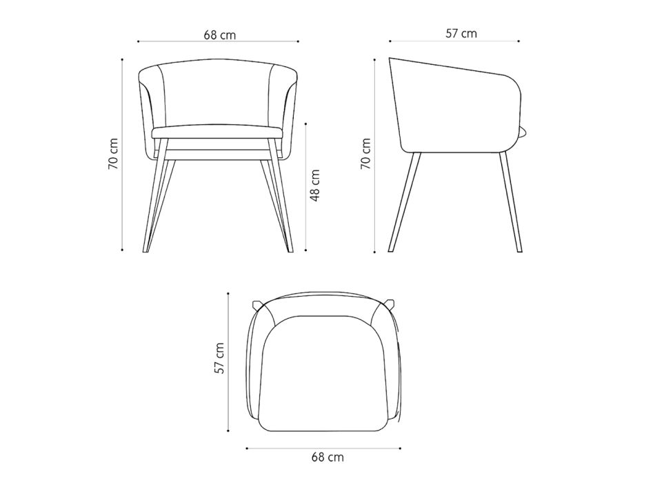 Hochwertiger Sessel aus Stoff mit Metallgestell, hergestellt in Italien – Bergen Viadurini