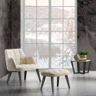 Design Sessel aus Stoff gepolstert mit Holzbeinen Made in Italy - Clera Viadurini