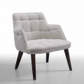 Luxus-Sessel aus Stoff mit Holzbeinen Made in Italy - Clera