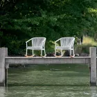 Gartenschaukelsessel aus Massivholz und Stoff - Smart von Varaschin Viadurini