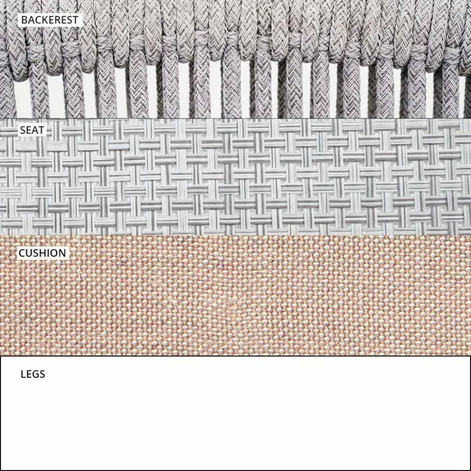 Garden Rocking Armchair Massiver und gepolsterter Stoff - Smart von Varaschin Viadurini