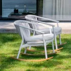 Garden Rocking Armchair Massiver und gepolsterter Stoff - Smart von Varaschin Viadurini