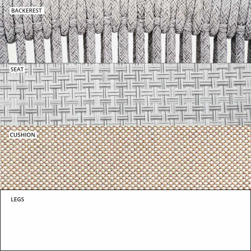 Garden Rocking Armchair Massiver und gepolsterter Stoff - Smart von Varaschin Viadurini