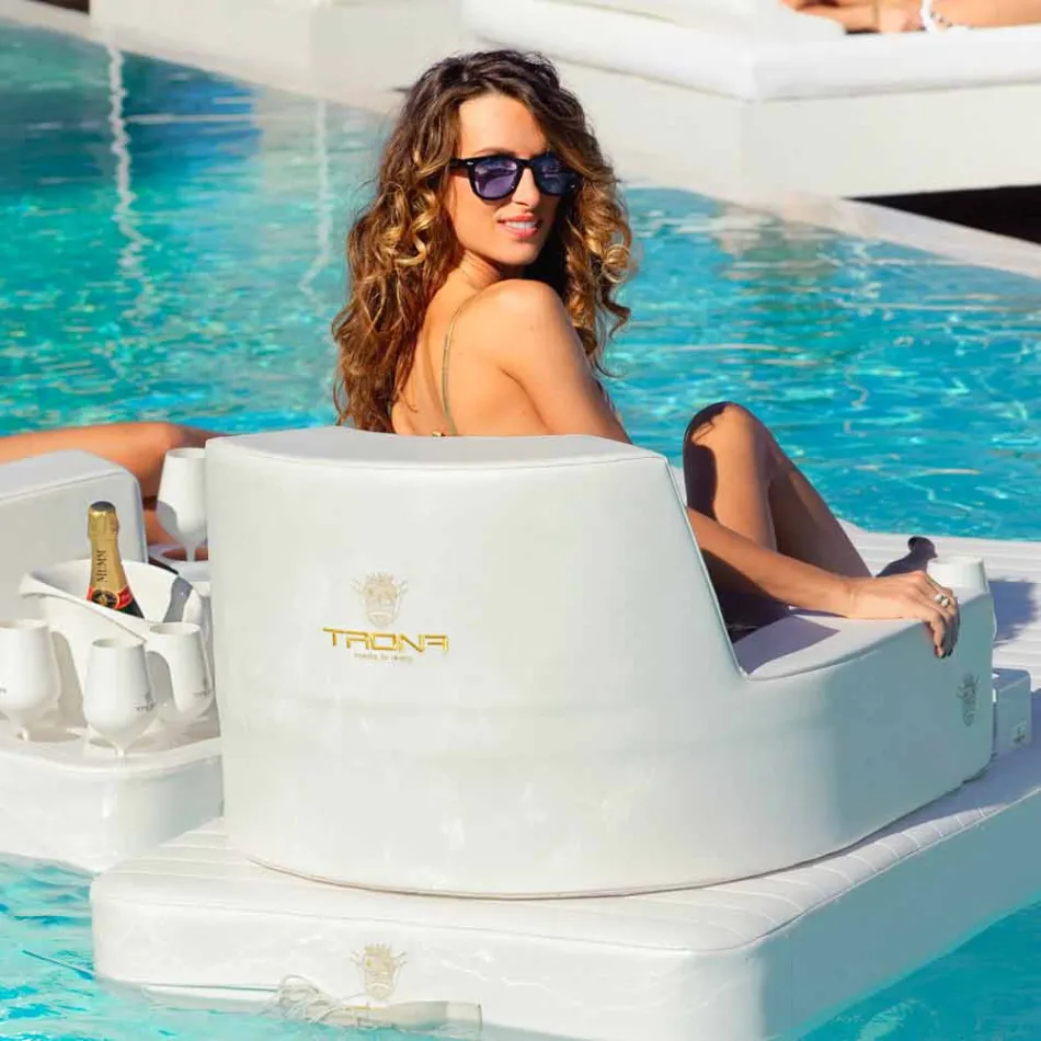 Trona Luxury Schwimmsessel weiß im Design, made in Italy Viadurini