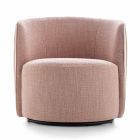 Drehbarer Wohnzimmer-Sessel aus Stoff und Schwarzmetall Made in Italy - Lavendel Viadurini