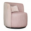 Drehbarer Wohnzimmer-Sessel aus Stoff und Schwarzmetall Made in Italy - Lavendel