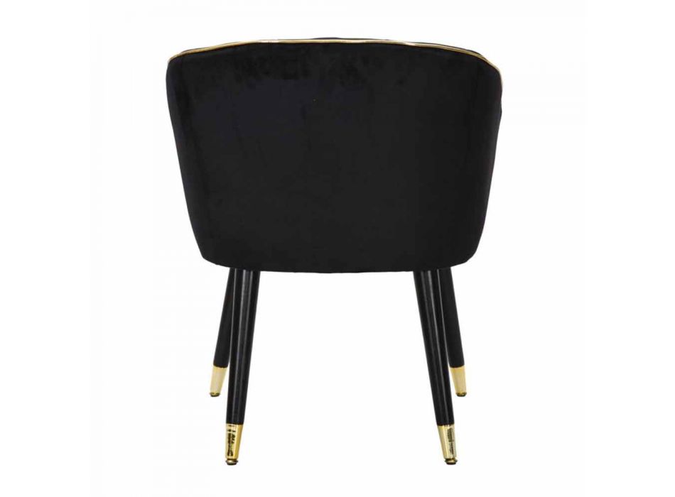 Gepolsterter Sessel aus Holz und Stoff im modernen Design - Maddy Viadurini