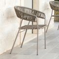 Stapelbarer Gartensessel aus Stahl und Seil Made in Italy 2 Stück - Ragnar