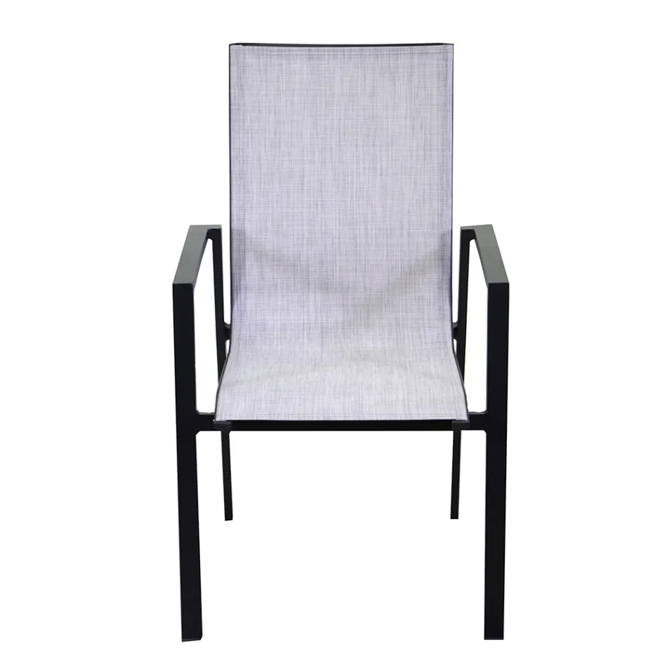 Stapelbarer Gartenstuhl aus Textilene und Aluminium - Foglio Viadurini
