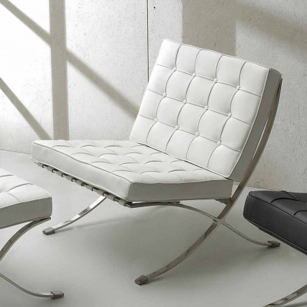 Sessel in Kunstleder mit Nieten und Chrom Struktur Morella Viadurini
