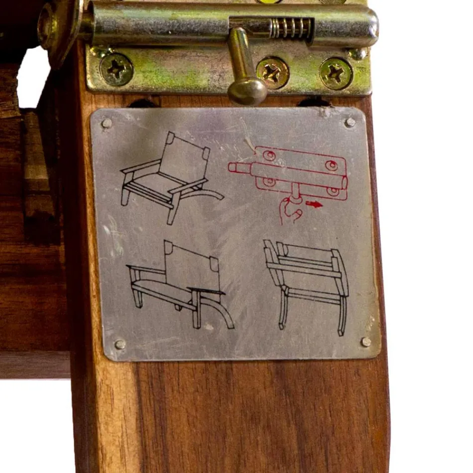 Sessel aus Akazienholz und Baumwoll-/Polyester-Mischgewebe - Bottega Viadurini