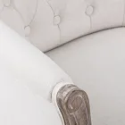 Holzsesselsitz in natürlichem Leinen und klassischem Design aus Baumwolle - Katen Viadurini