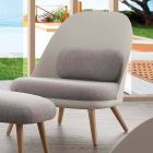 Sessel aus Holz, Stoff und modernem Polypropylen aus Italien Perugia Viadurini