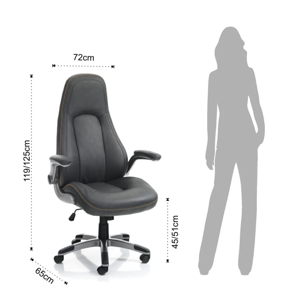 Sessel aus grauem Kunstleder mit gealtertem Effekt - Renio Viadurini