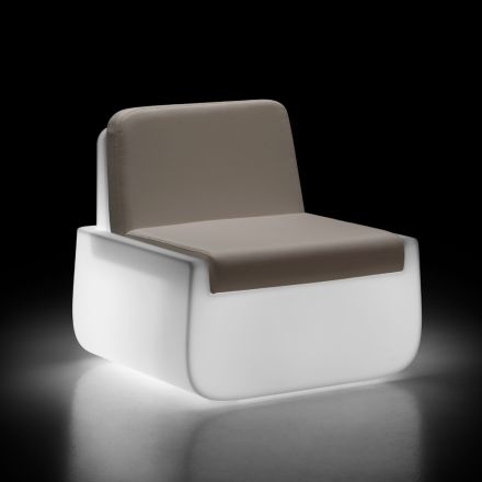 Heller Outdoor-Sessel aus Polyethylen mit Kissen, hergestellt in Italien – Belida Viadurini