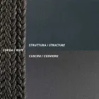 Outdoor-Sessel aus Stahl in verschiedenen Größen und Kissen inklusive Made in Italy - Bronn Viadurini