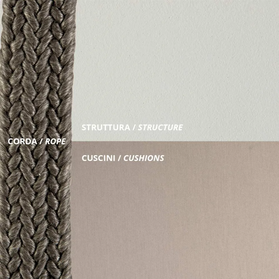 Outdoor-Sessel aus Stahl in verschiedenen Größen und Kissen inklusive Made in Italy - Bronn Viadurini