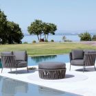 Outdoor-Sessel aus Stahl in verschiedenen Größen und Kissen inklusive Made in Italy - Bronn Viadurini