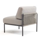 Outdoor-Sessel aus verzinktem Stahl und Seil mit Kissen, hergestellt in Italien – Helga Viadurini
